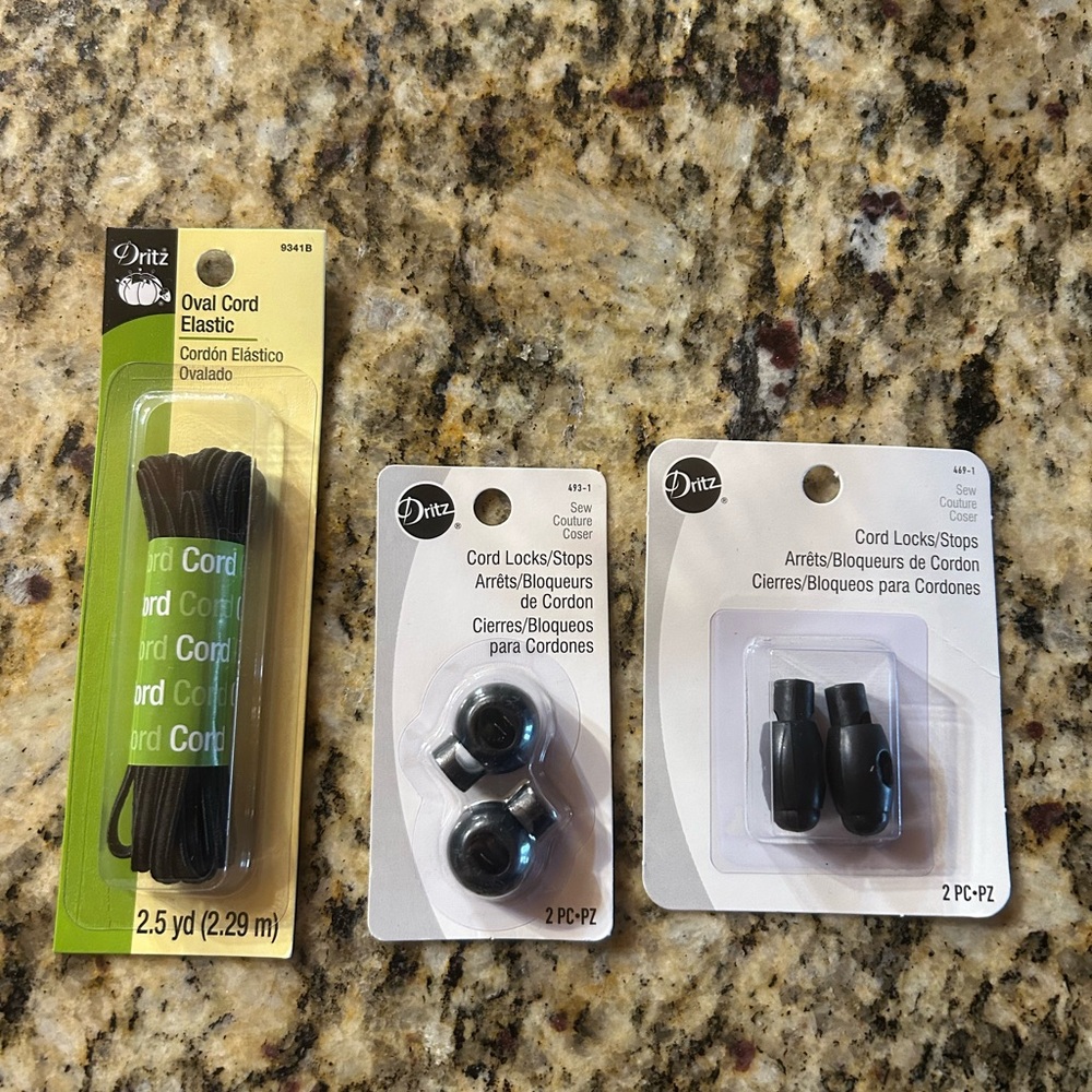 Toggle pieces for making scrub caps, bags, etc